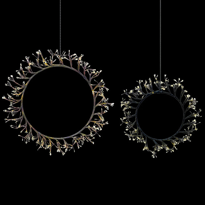 WIRE WREATH WITH LIGHTS -14" and 18" DIAMETER